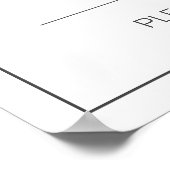 Modernes, Minimalistisches Schwarzes Hochzeitszeic Poster (Ecke)