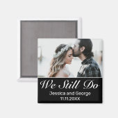 Modernes Minimalistisches Schwarzes Jubiläum-Foto Magnet (Vorderseite/Rückseite)