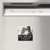 Modernes Minimalistisches Schwarzes Jubiläum-Foto Magnet (In Situ (Geschirrspüler))