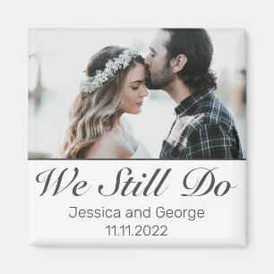 Modernes Minimalistisches Schwarzes Jubiläum-Foto Magnet