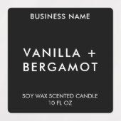 Modernes Minimalistisches Schwarzes Kerzensiegel Etiketten (Design 1)