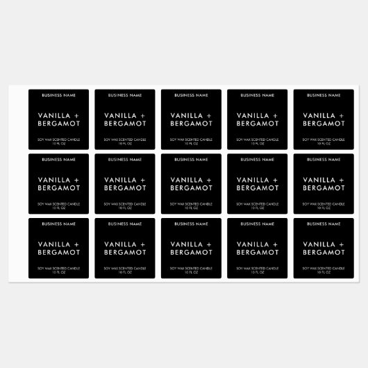 Modernes Minimalistisches Schwarzes Kerzensiegel Etiketten (Blatt)