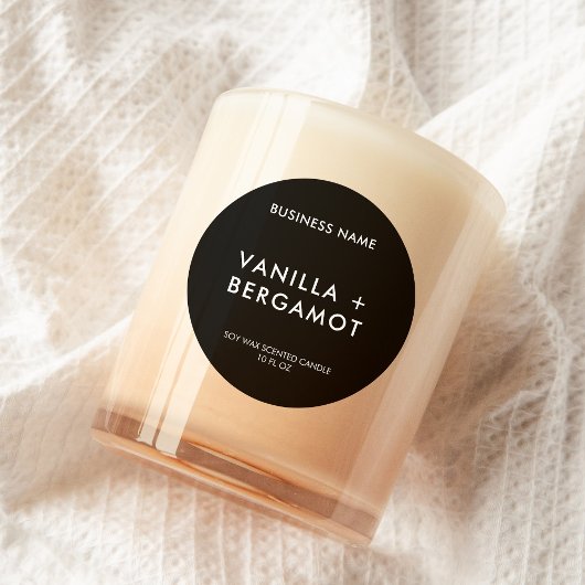 Modernes Minimalistisches Schwarzes Kerzensiegel Runder Aufkleber