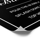 Modernes Minimalistisches Schwarzes Mimosa Bar Wed Poster (Ecke)