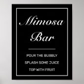 Modernes Minimalistisches Schwarzes Mimosa Bar Wed Poster (Vorne)