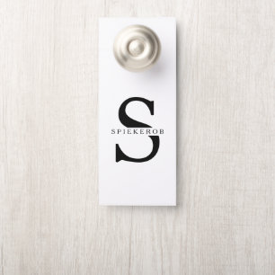 Modernes minimalistisches schwarzes personalisiert türanhänger