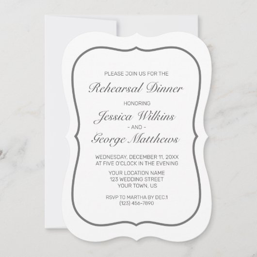 Modernes Minimalistisches Schwarzes Probe Einladung (Vorderseite)