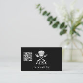 Modernes minimalistisches schwarzes QR-Code-Design Visitenkarte (Stehend Vorderseite)