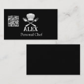 Modernes minimalistisches schwarzes QR-Code-Design Visitenkarte (Vorne/Hinten)