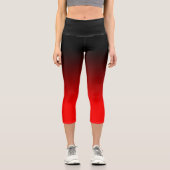 Modernes Minimalistisches Schwarzes Rot Capri Leggings (Vorderseite)
