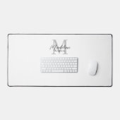 Modernes Minimalistisches Schwarzes Script, Weiß G Schreibtischunterlage (Tastatur & Maus)