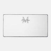 Modernes Minimalistisches Schwarzes Script, Weiß G Schreibtischunterlage (Vorderseite)