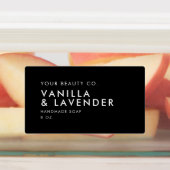 Modernes Minimalistisches Schwarzes Seifenlabel Etiketten (Befestigt)