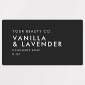 Modernes Minimalistisches Schwarzes Seifenlabel Etiketten (Design 1)