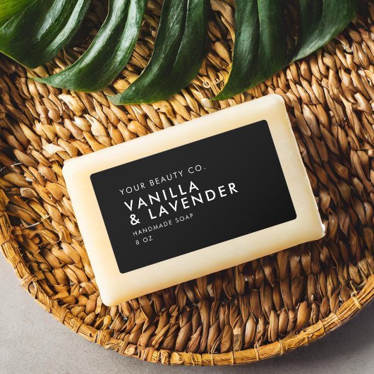 Modernes Minimalistisches Schwarzes Seifenlabel Etiketten