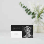 Modernes, minimalistisches Schwarzweiß-Foto Visitenkarte (Stehend Vorderseite)