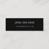 Modernes Minimalistisches Schwarzweiss Mini Visitenkarte (Rückseite)