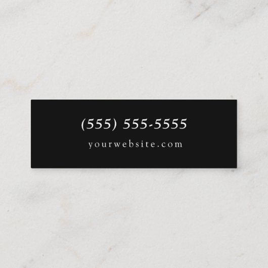 Modernes Minimalistisches Schwarzweiss Mini Visitenkarte (Rückseite)
