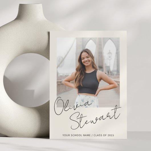 Modernes Minimalistisches Script Abschluss Foto Ankündigung