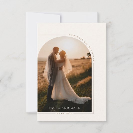 Modernes Minimalistisches Script Arch Foto Danke K (Vorderseite)