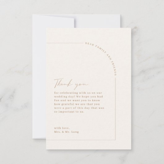 Modernes Minimalistisches Script Arch Foto Danke K (Rückseite)