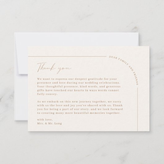 Modernes Minimalistisches Script Arch Foto Danke K (Rückseite)