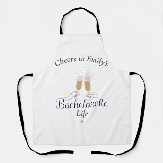 Modernes Minimalistisches Script Bachelorette Indi Schürze (Vorderseite)