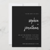 Modernes Minimalistisches Script Black | Foto zurü Save The Date (Vorderseite)