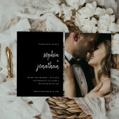 Modernes Minimalistisches Script Black | Foto zurü Save The Date