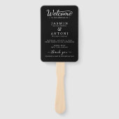 Modernes Minimalistisches Script Black | Hochzeit Fächer (Vorderseite)