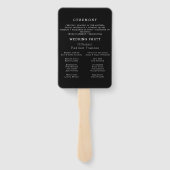 Modernes Minimalistisches Script Black | Hochzeit Fächer (Rückseite)