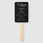 Modernes Minimalistisches Script Black | Hochzeit Fächer (Vorderseite)