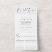 Modernes Minimalistisches Script-Brautparty All In One Einladung (Innen Boden)
