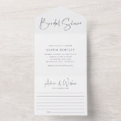 Modernes Minimalistisches Script-Brautparty All In One Einladung (Innen Boden)