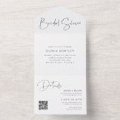 Modernes Minimalistisches Script-Brautparty All In One Einladung (Innen Boden)