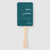 Modernes Minimalistisches Script Deep Aquamarin |  Fächer (Vorderseite)