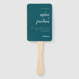 Modernes Minimalistisches Script Deep Aquamarin |  Fächer