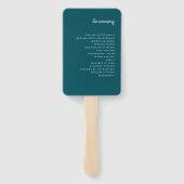 Modernes Minimalistisches Script Deep Aquamarin |  Fächer (Rückseite)