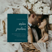 Modernes Minimalistisches Script Deep Aquamarin | Save The Date