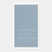 Modernes Minimalistisches Script Dusty Blue Custom Serviette (Vorderseite)