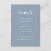 Modernes Minimalistisches Script Dusty Blue | Deta Begleitkarte (Vorderseite)
