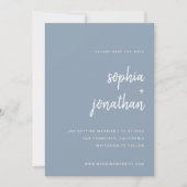 Modernes Minimalistisches Script Dusty Blue | Foto Save The Date (Vorderseite)
