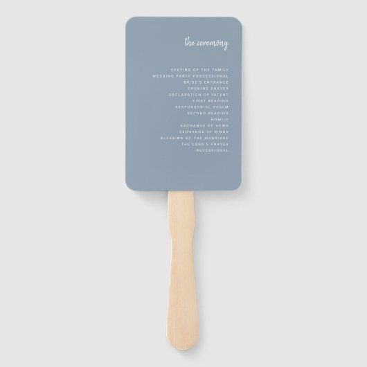 Modernes Minimalistisches Script Dusty Blue | Hoch Fächer (Rückseite)