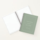 Modernes Minimalistisches Script Dusty Green Weddi Notizblock (Innenseite)