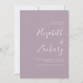 Modernes Minimalistisches Script Dusty Lilac Save Ankündigung (Vorderseite)