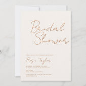 Modernes Minimalistisches Script Earthy-Brautparty Einladung (Vorderseite)