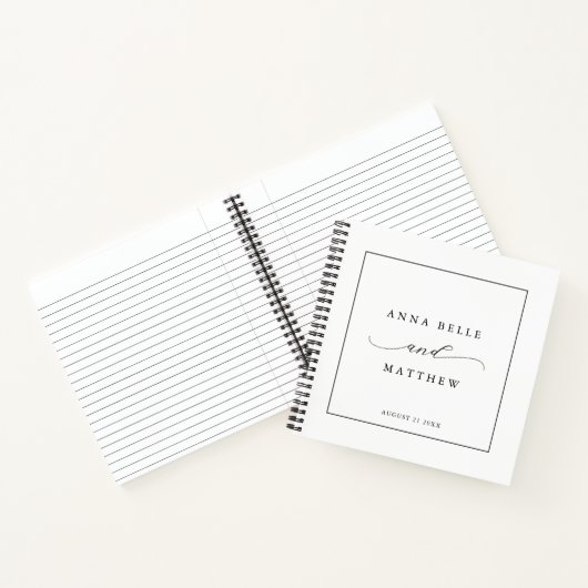 Modernes Minimalistisches Script Elegante Wedding  Notizblock (Innenseite)