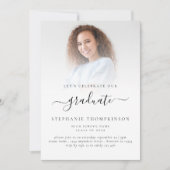 Modernes Minimalistisches Script Foto 2024 Abschlu Einladung (Vorderseite)