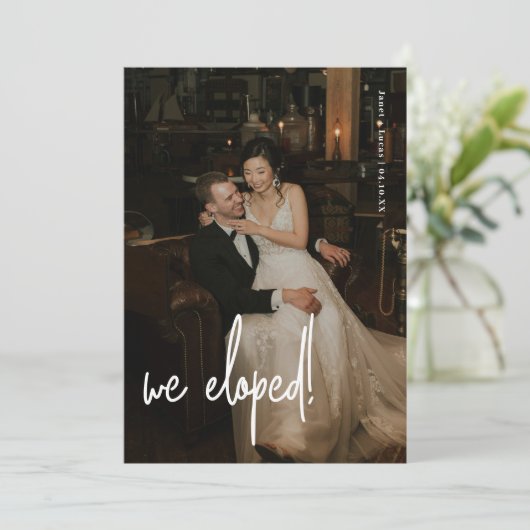 Modernes, minimalistisches Script-Foto Ankündigung (Stehend Vorderseite)