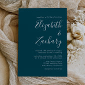 Modernes Minimalistisches Script Foto Aquamarin Bl Einladung